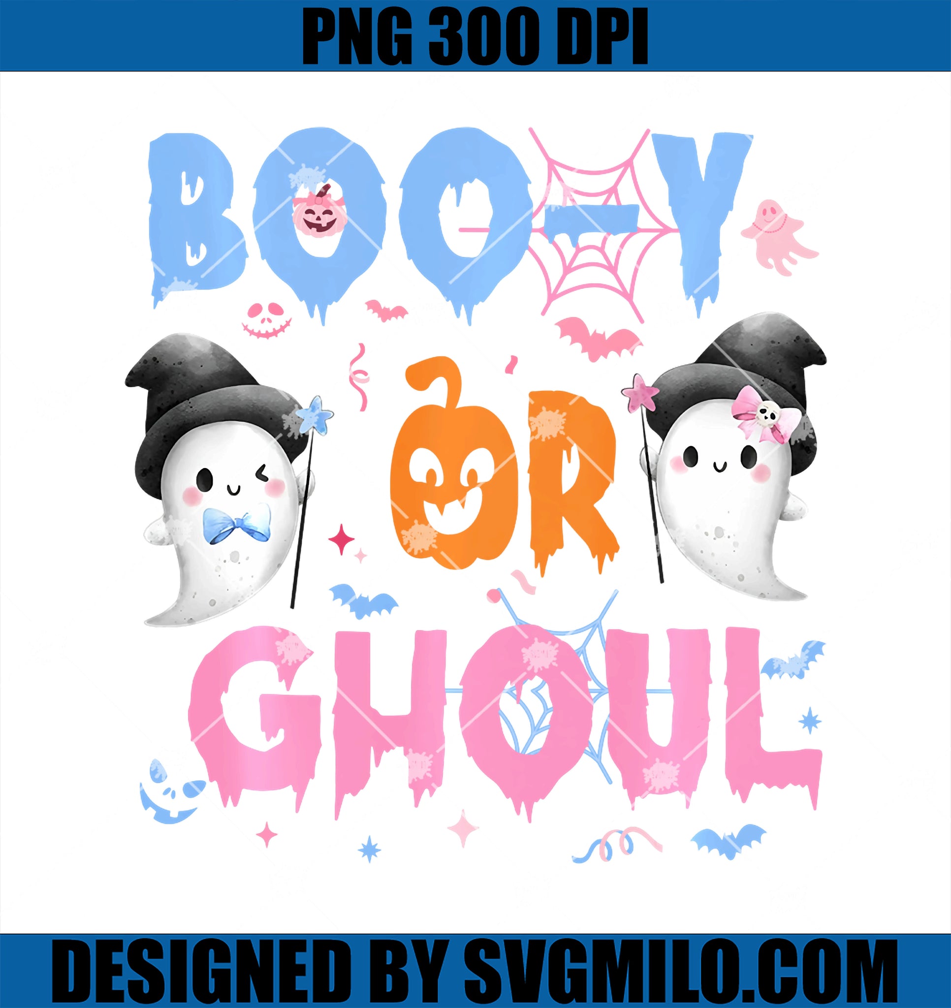 Boo-y Or Ghoul Halloween Spooky PNG, Ghost Gender Reveal Party PNG