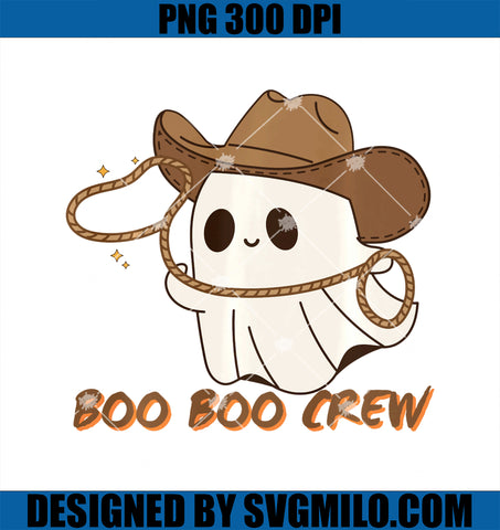 Boo Crew Halloween Cowboy Ghost Lasso Western PNG