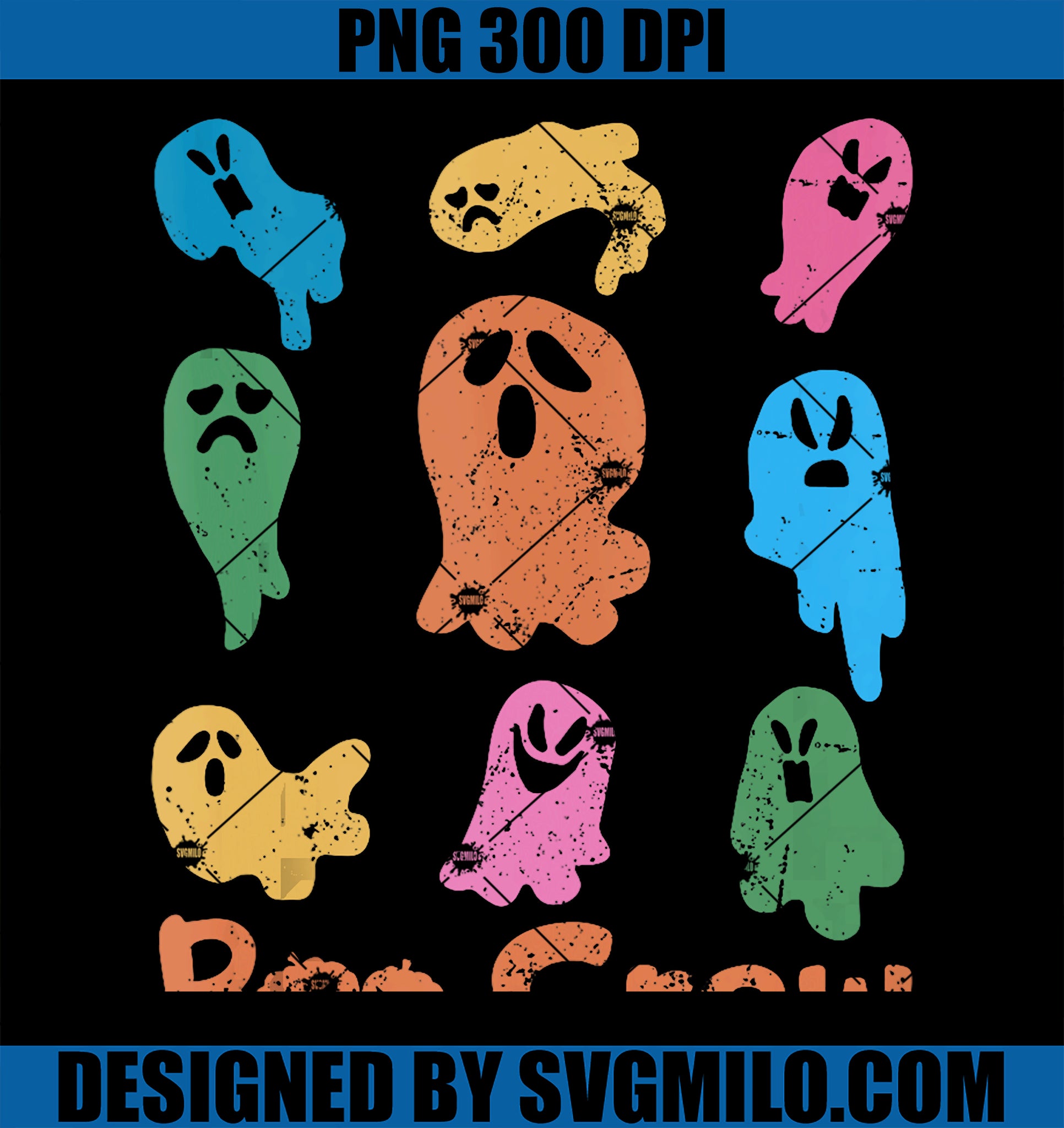 Boo Crew Lazy Halloween PNG, Funny Ghost Pumpkin PNG