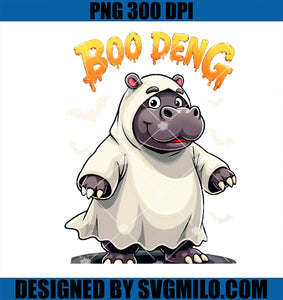 Boo Deng Ghost Baby Pygmy Hippo PNG, Moo Deng Halloween PNG