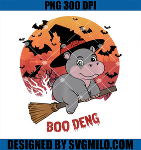 Boo Deng Hippo Halloween PNG, Moo Deng Baby Hippo PNG