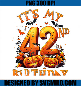 Boo It_s My 42nd Birthday Halloween Pumpkin 42 Years Old PNG