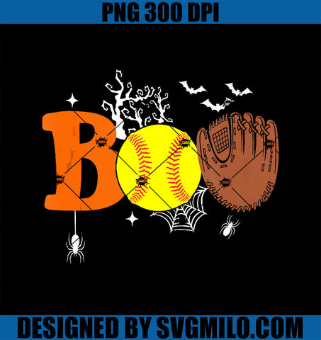 Boo Softball Halloween PNG, Spooky Halloween Softball Player PNG