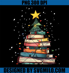 Book Christmas Tree Book Lover Teacher Librarian PNG