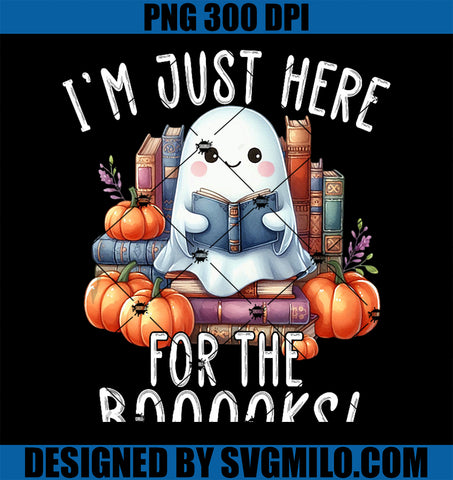 Book Lover PNG, Ghost Fall Pumpkins Library Artwork PNG