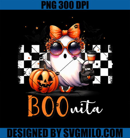 Boonita Cute Ghost Retro Latina Halloween PNG, Boo Pumpkin Halloween PNG