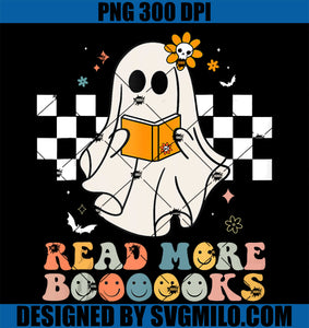 Boooooks Ghost Read More Books PNG, Funny Teacher Halloween PNG