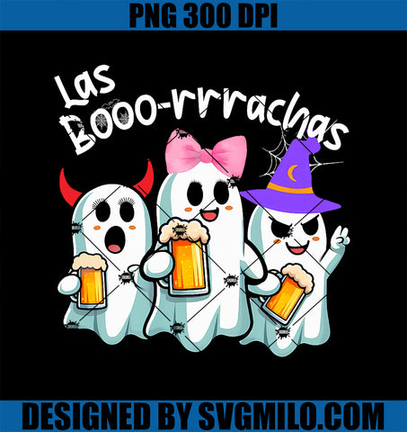 Boorachas Funny Halloween PNG, Ghost Drinking Margarita Boo Racha PNG