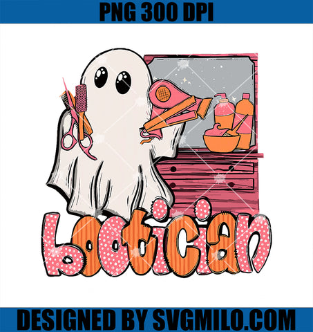 Bootician Funny Beautician Halloween Ghost Hair Stylist PNG