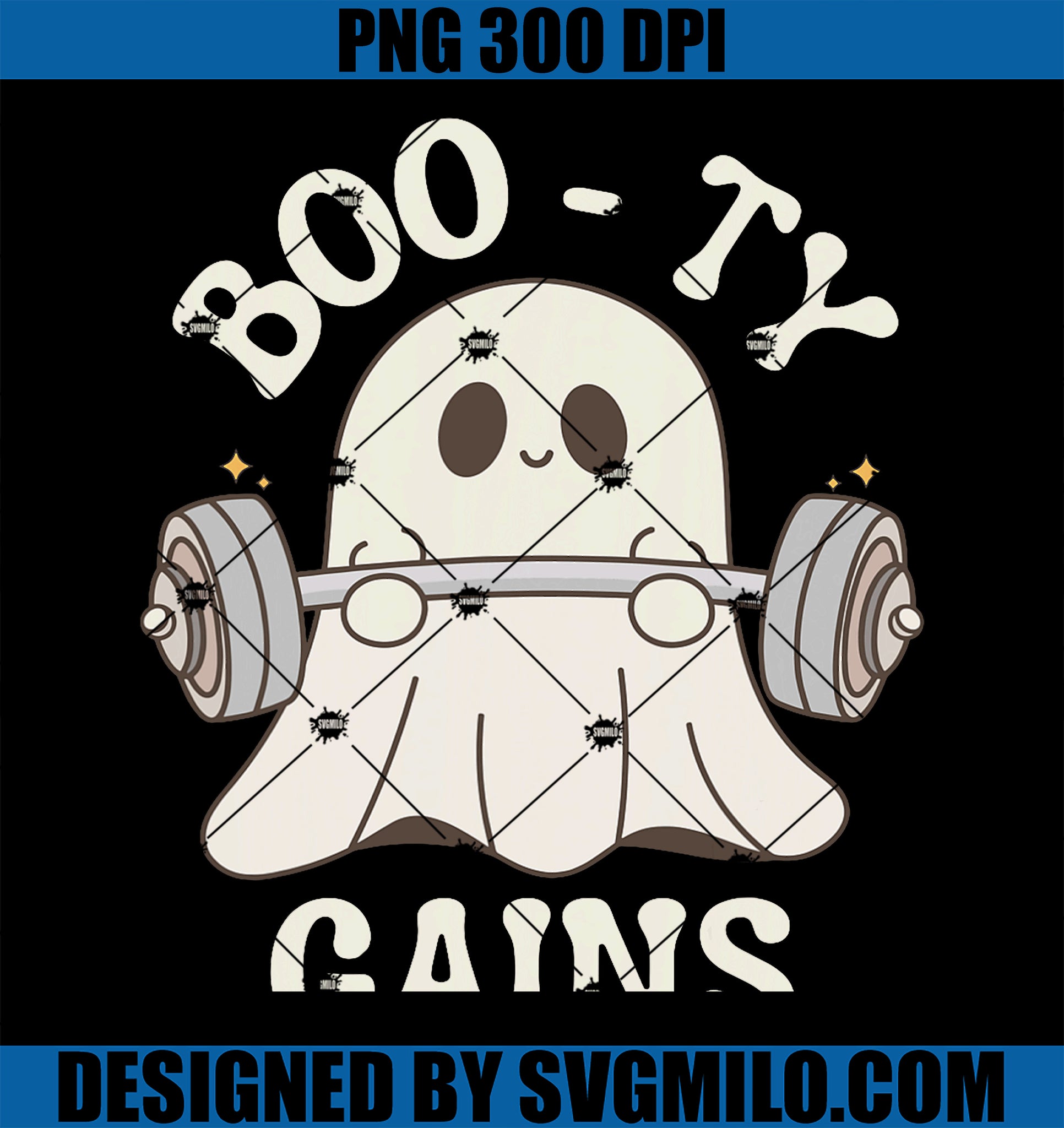 Booty Gains Cute Spooky Season Halloween PNG, Ghost Gym PNG