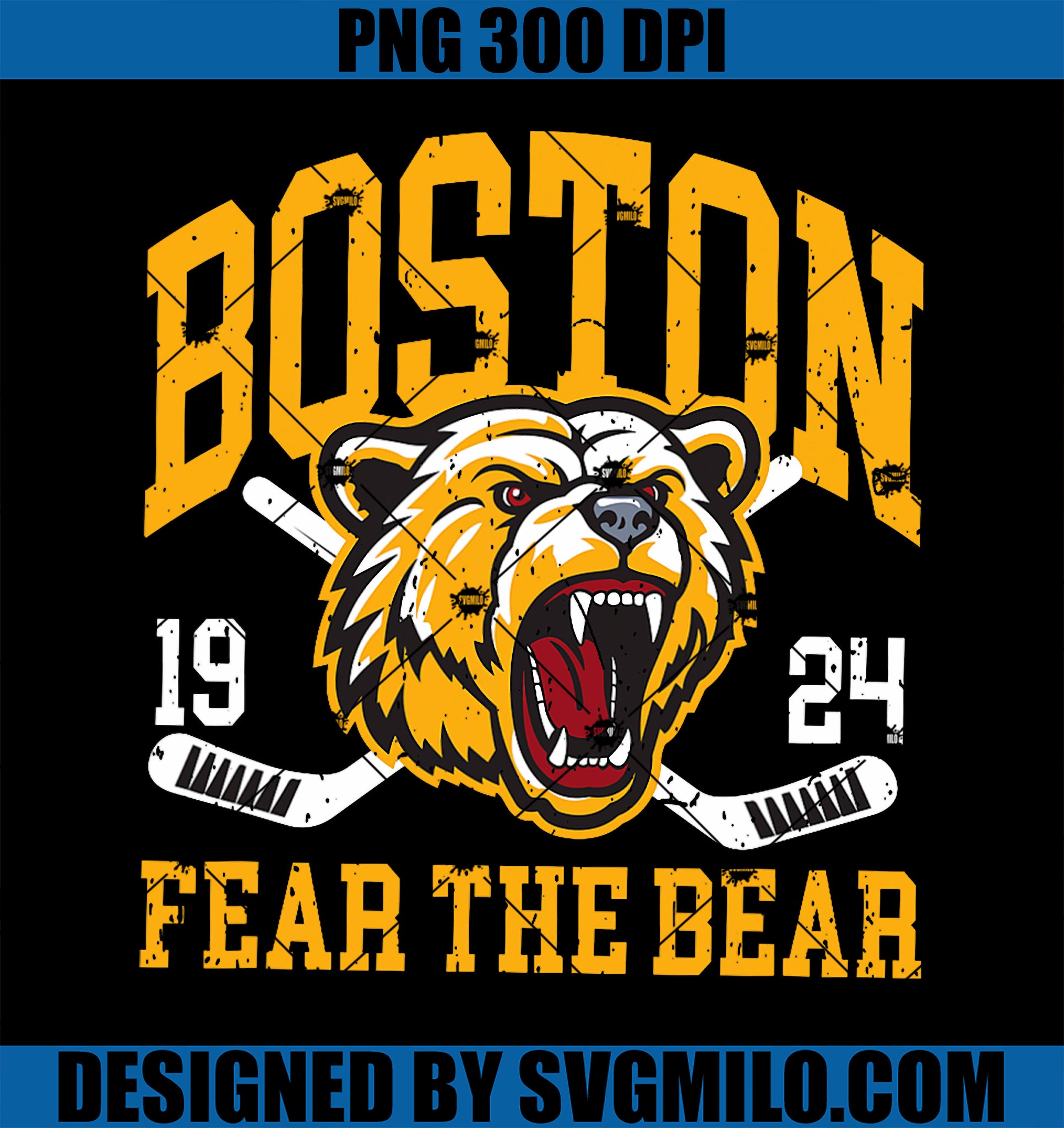 Boston Ice Hockey Fear the Bear PNG