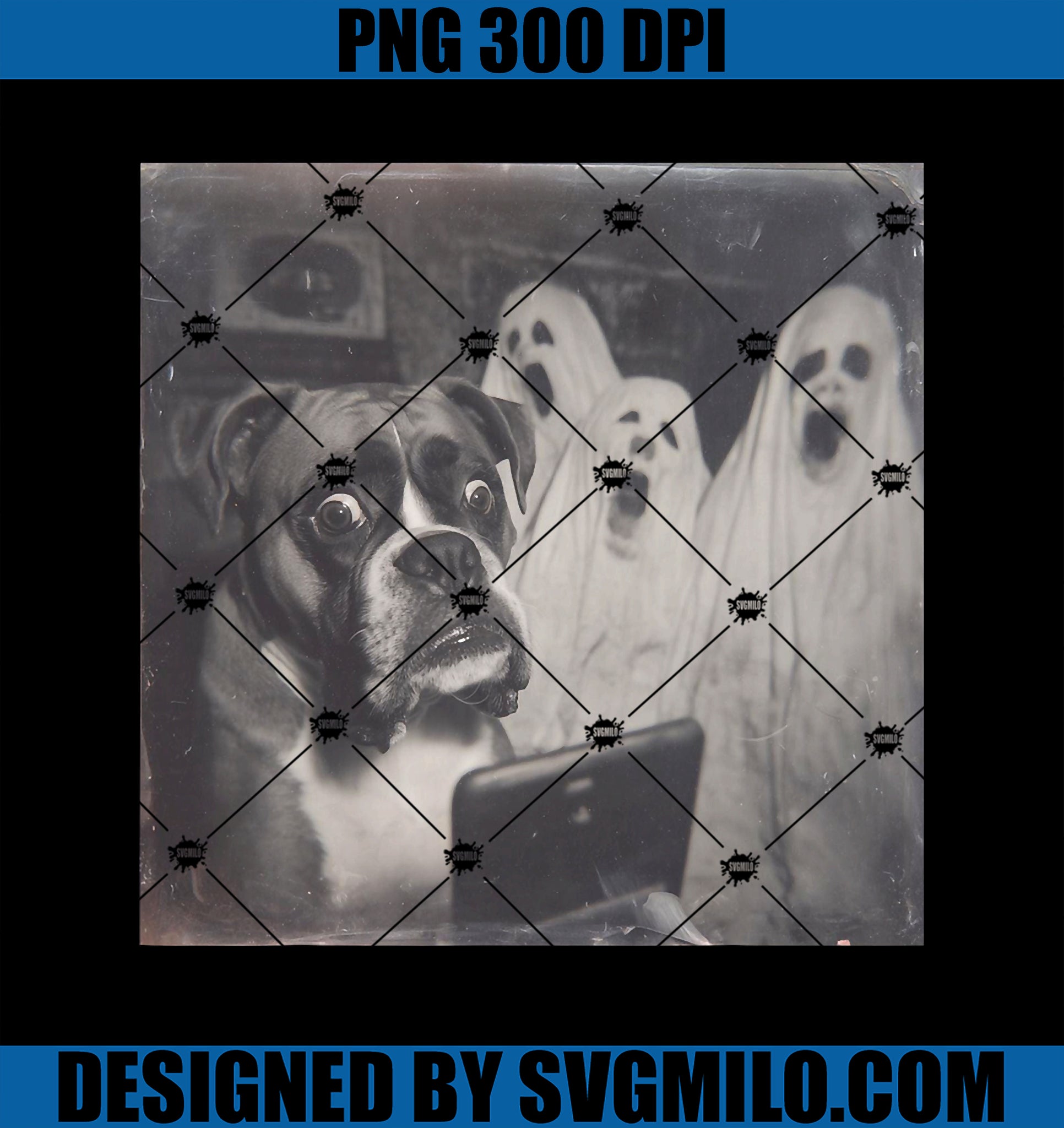 Boxer Ghost Funny Halloween PNG, Scary Dog Spooky Season PNG