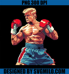 Boxing Donald Trump PNG, Muscular Fighting To Save America PNG