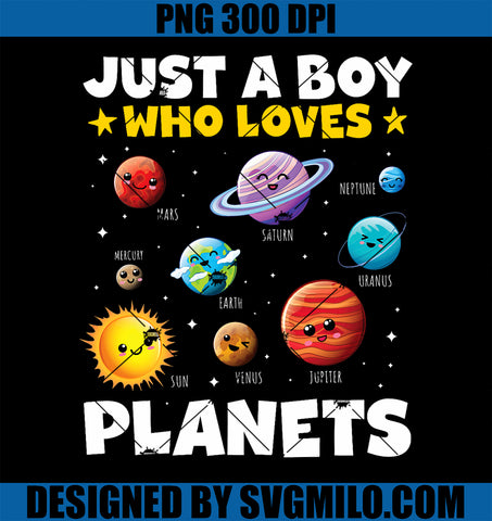Boy Who Loves Planets Solar Space Science Boys PNG
