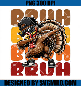 Bruh Turkey Dabbing Thanksgiving Funny PNG