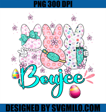 Bunny Boijee Rabbit Colorful PNG, Eggs Floral Happy Easter Day PNG