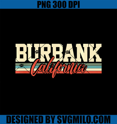 Burbank California Retro PNG