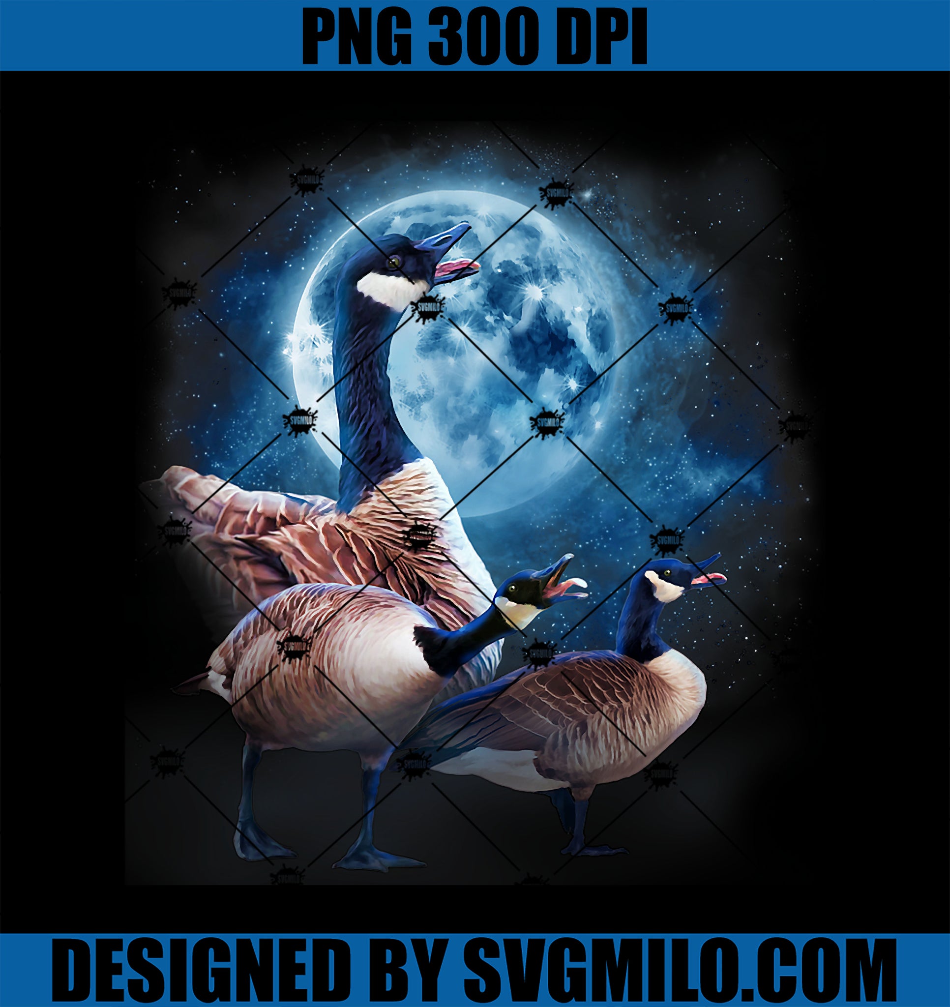 Canadian Goose PNG, Howling At the Moon Silly Goose PNG