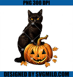 Cat Black Halloween PNG, Pumpkin Cat PNG, Cat Pumpkin PNG