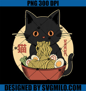 Cat Ramen Funny PNG, Graphic Tees Japanese Kawaii Cat Anime PNG