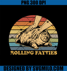 Cat Rolling Fatties Funny PNG