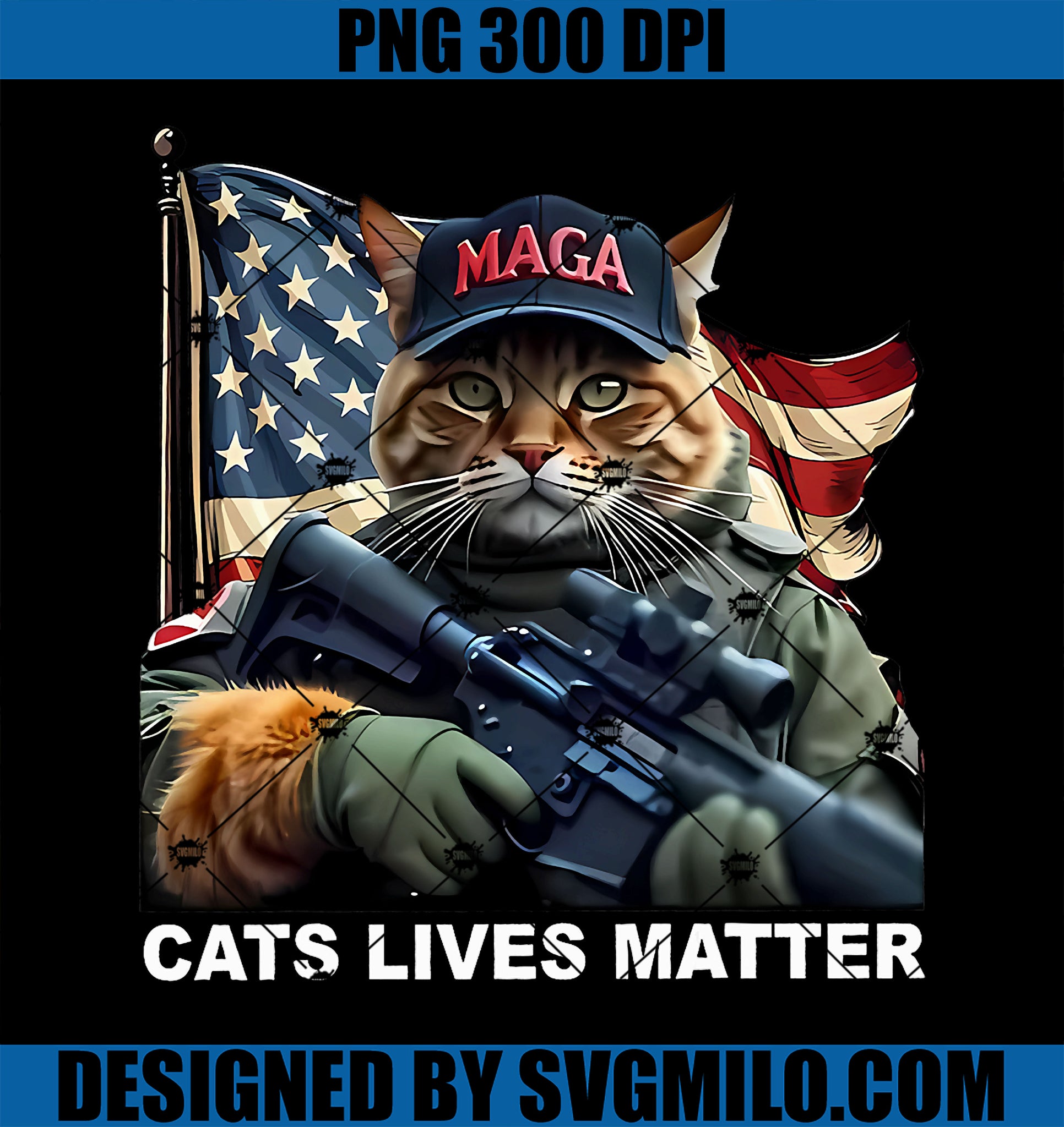 Cats Lives Matter PNG, Funny Trump 2024 Cat MAGA PNG