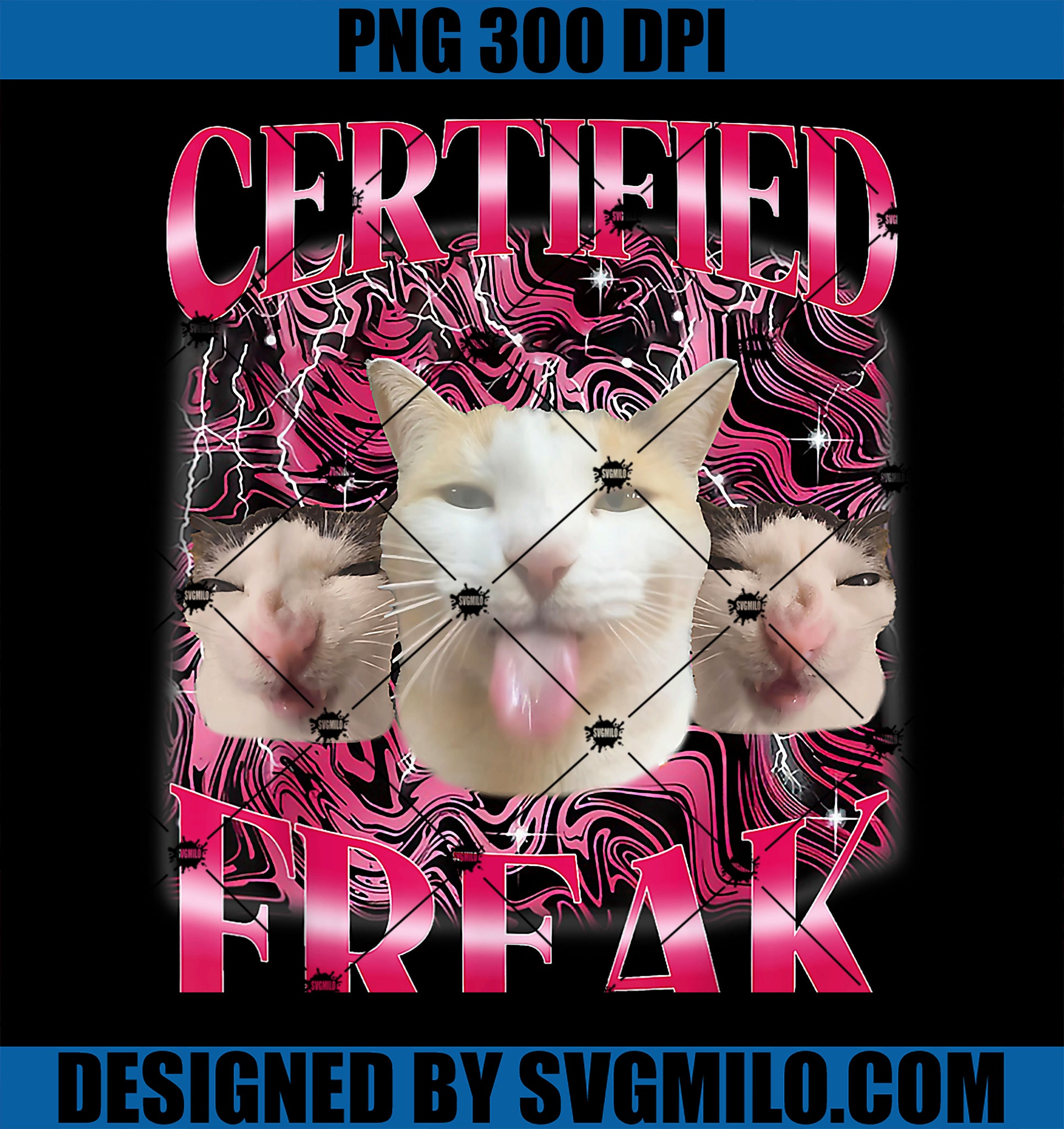 Certified Freak Eat Cement Cursed Cat PNG