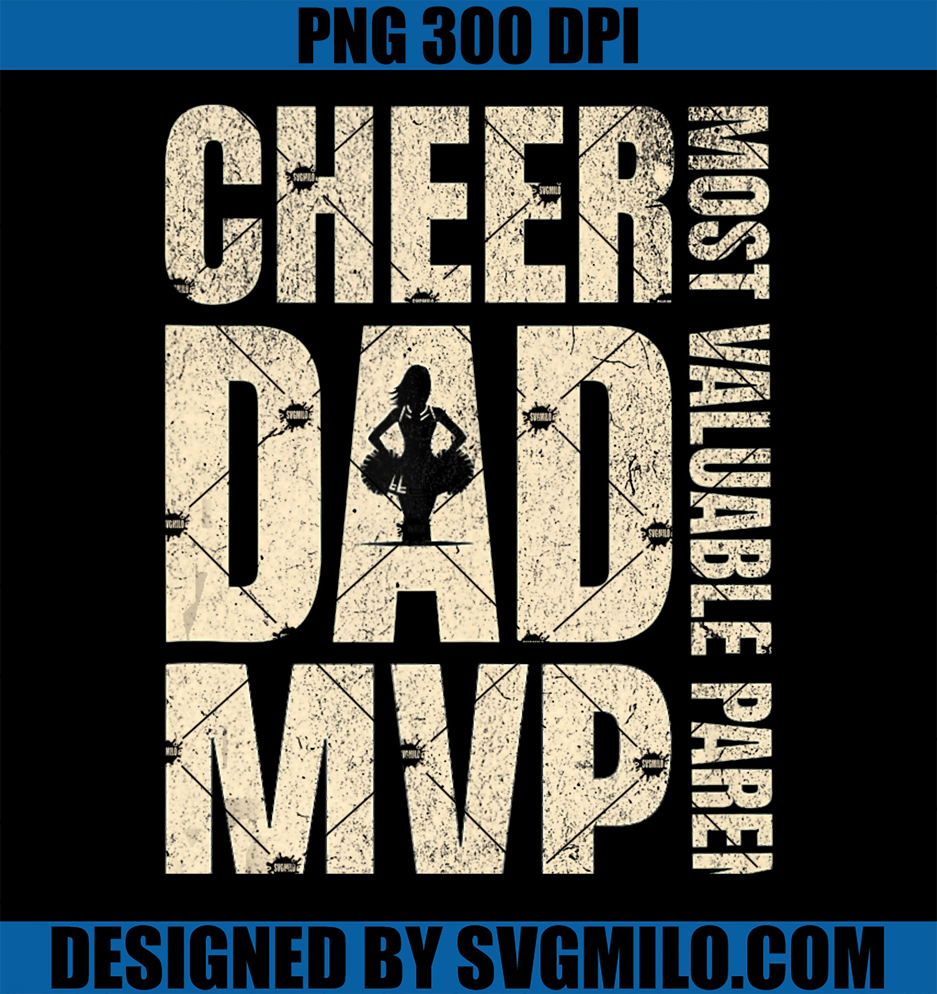 Cheer Dad MVP Cheerleading Father_s Day Cheerleader Daughter PNG