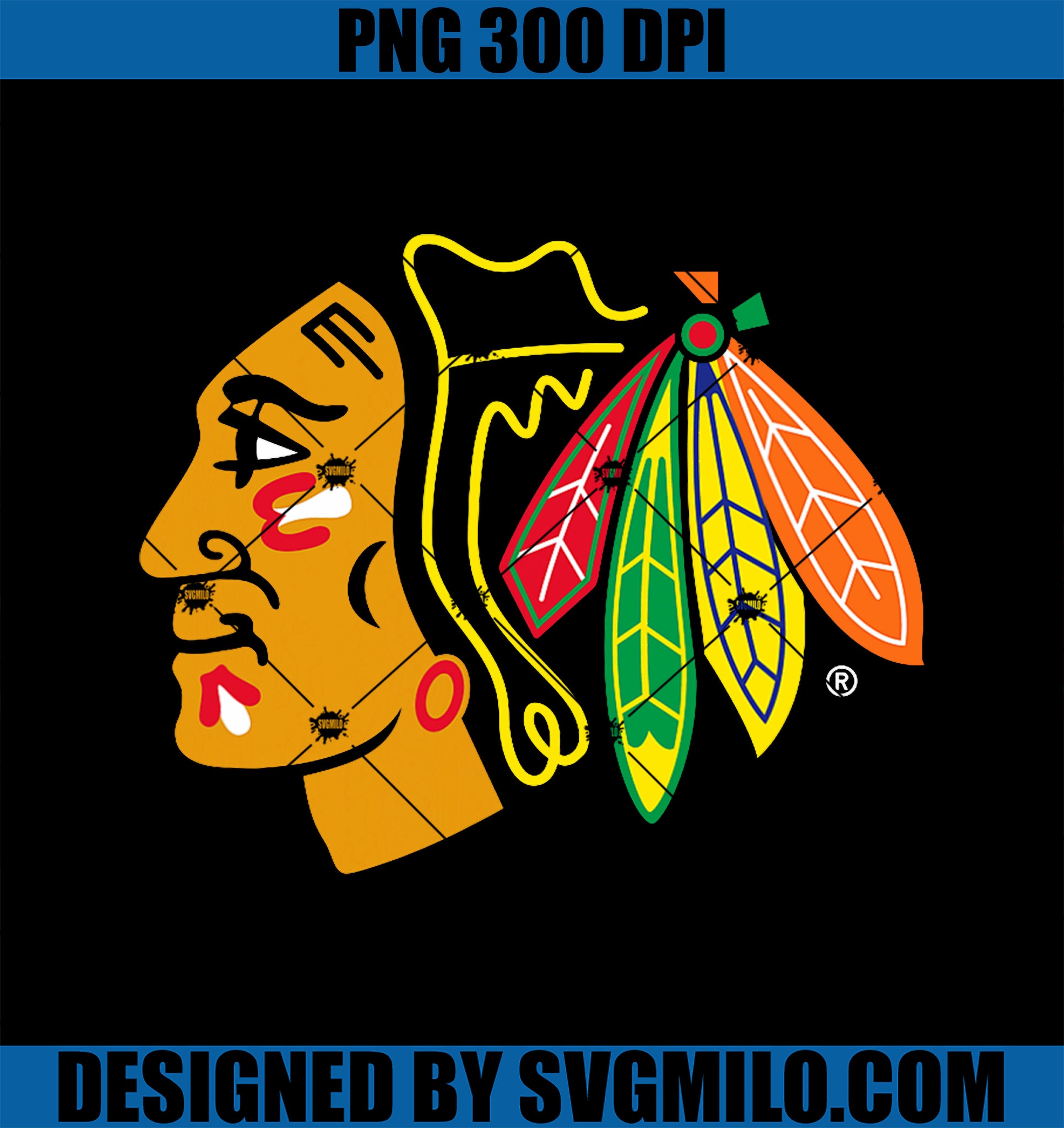 Chicago Blackhawks Icon Black Officially Licensed PNG