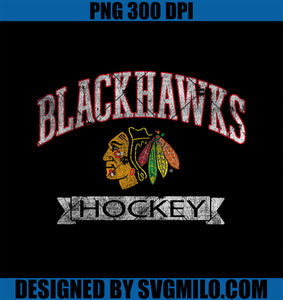 Chicago Blackhawks Vintage Hockey Black Officially Licensed PNG