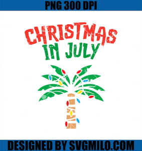 Christmas In July PNG, Palm Tree Lights Tropical Summer Christmas PNG