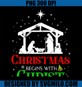 Christmas Begins With Christ Christian Religious Jesus Xmas PNG