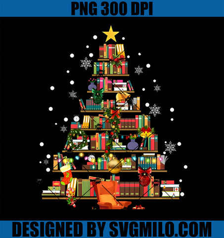 Christmas Book Tree PNG, Funny Xmas 2024 PNG