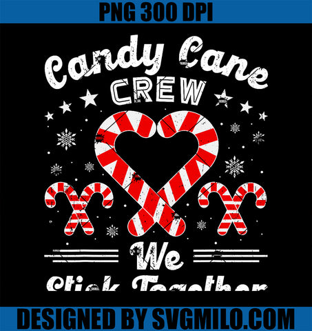 Christmas Candy Cane Heart Crew Family Matching PNG