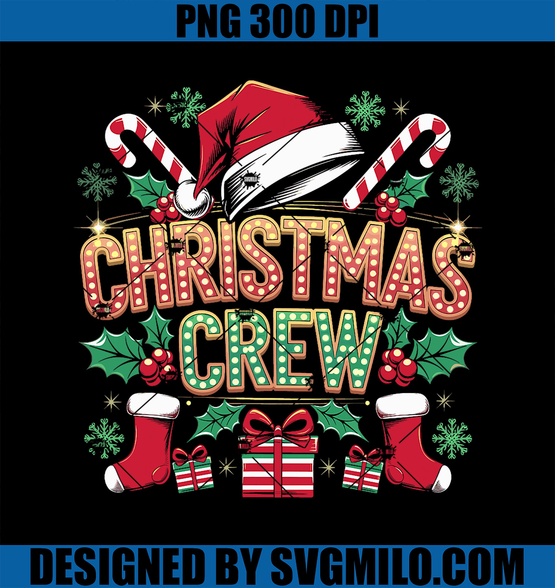 Christmas Crew Santa Hat Matching Family Holiday Xmas Party PNG