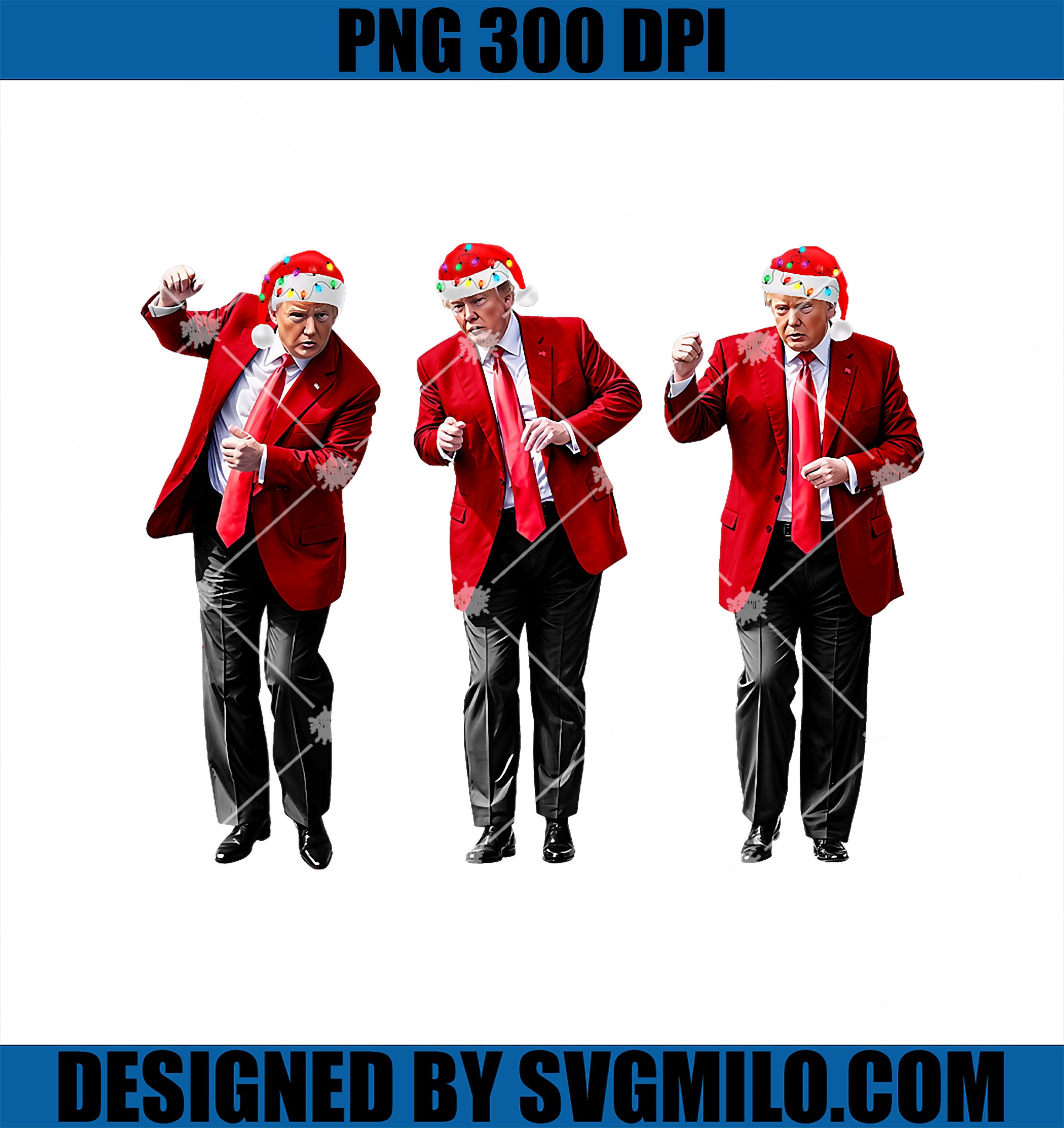 Christmas Donald Trump President 2024 Dancing Funny Santa PNG