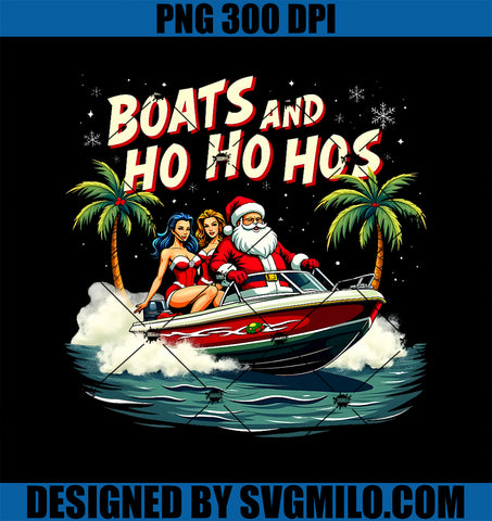 Christmas Funny Santa Boats And Ho Ho Hos PNG