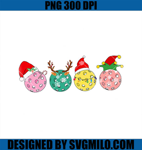 Christmas Pickleball Player Xmas Lights Reindeer ELF PNG