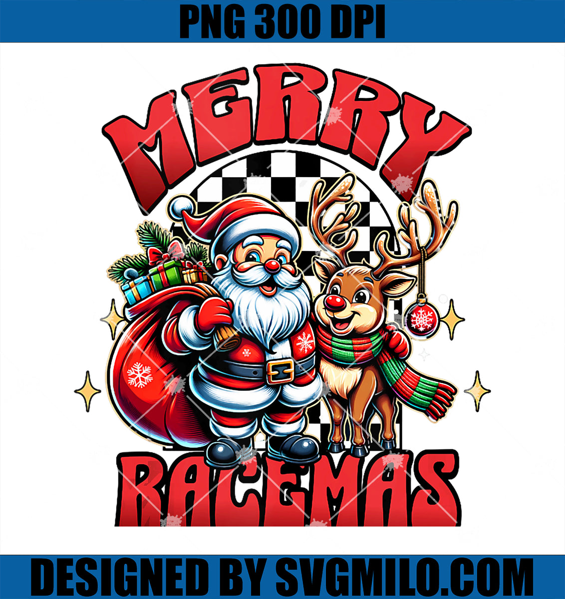 ChristmasRacingSantaCheckeredFlagMerryRacemasRacecarPNGcopy_1200x1200 ...