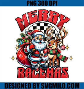 Christmas Racing Santa Checkered Flag Merry Racemas Racecar PNG