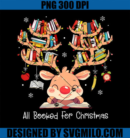 Christmas Reindeer Books All Booked For Christmas Teacher PNG