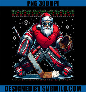 Christmas Santa Hockey Goalie Ugly Christmas PNG