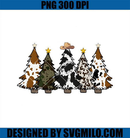 Christmas Tree Western Howdy Cowhide Xmas Cow Lover PNG