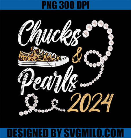 Chucks & Pearls Harris 2024 PNG, Leopard Shoes Kamala Harris PNG