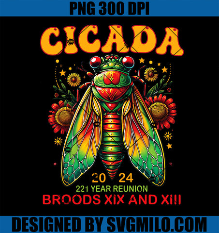 Cicada Tour 2024 Cicada Reunion Broods XIX & XIII Vintage PNG