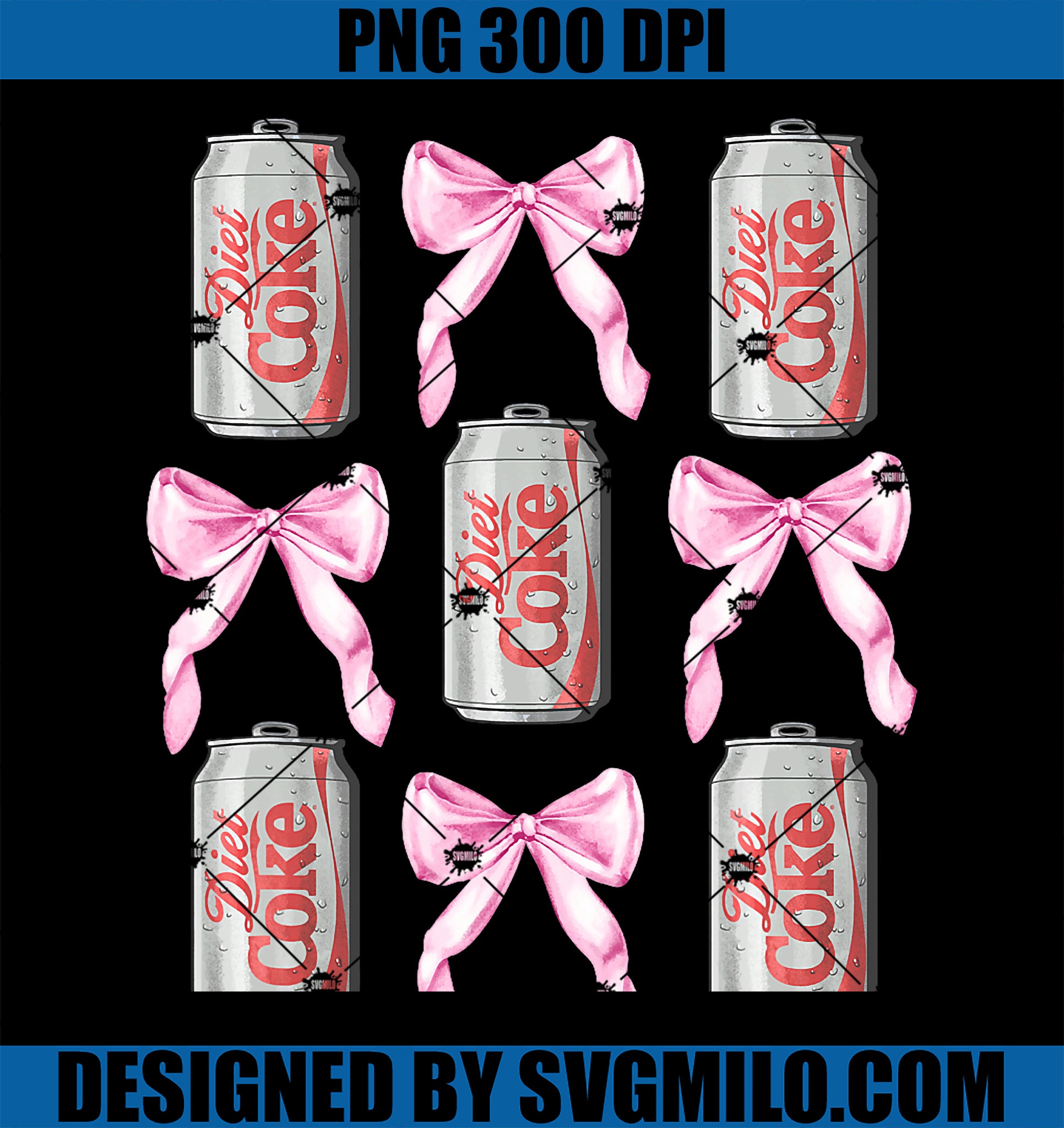 Coca-Cola Diet Coke & Pink Bows Collage PNG