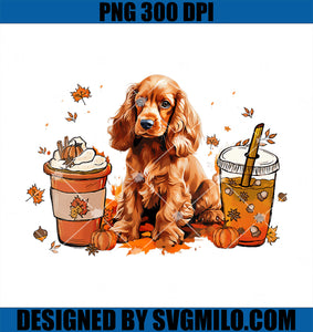 Cocker Spaniel Coffee PNG, Warm Cozy Autumn Vibes Thanksgiving PNG
