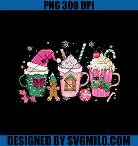 Coffee Christmas Gingerbread Pink Women Latte Cozy Winter PNG