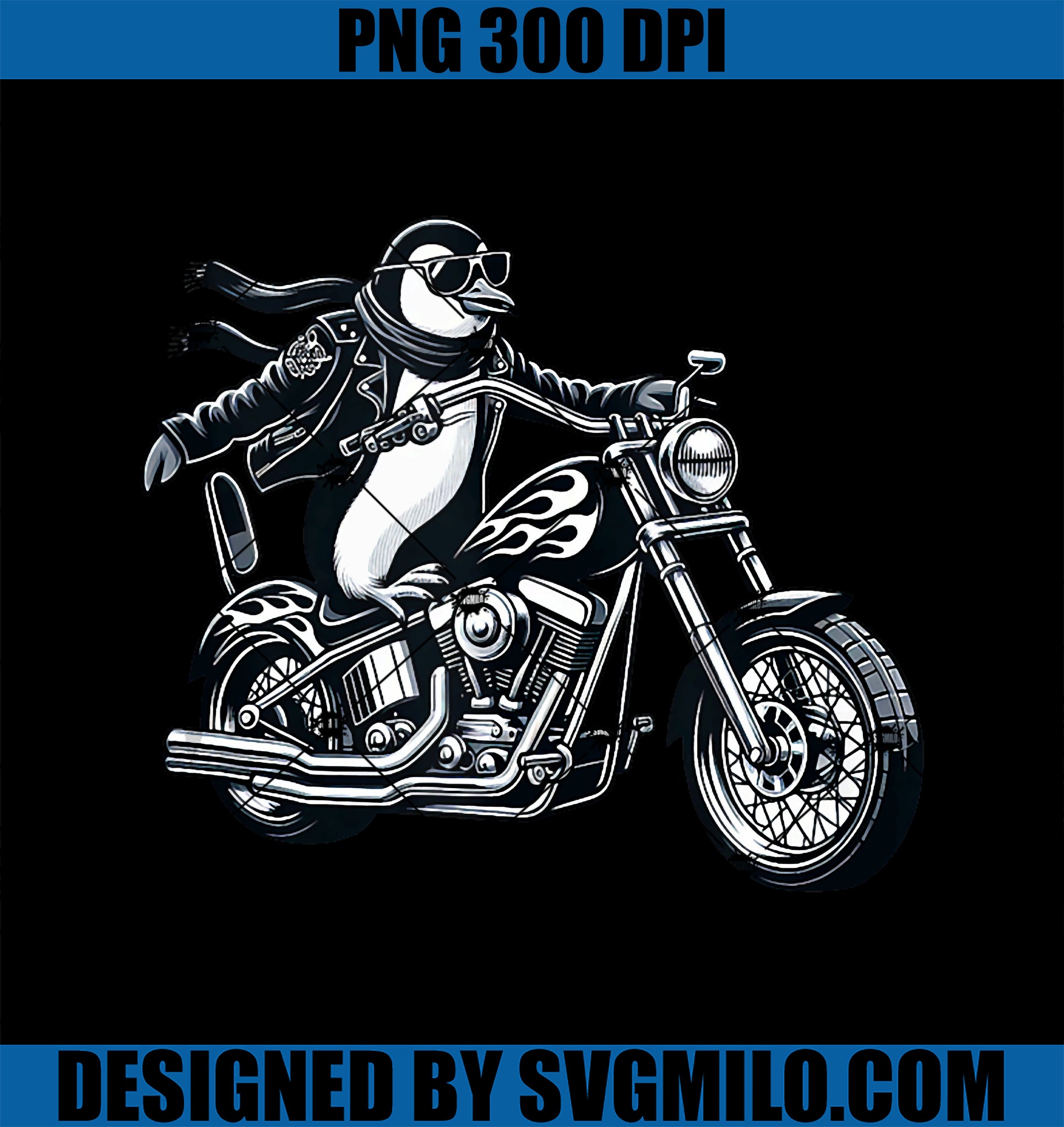 Penguinn Rider Cool Penguin PNG, Biker Motorcycle Rider PNG