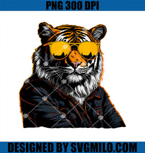 Cool Tiger Wearing Sunglasses Rizz Awesome Charisma Stoic PNG